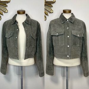 Blank NYC Suede Cropped Shirt Jacket